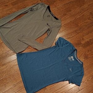 Nike Dri-Fit Women's Long Sleeve and Short Sleeve Tees - Gray and Blue NWOT